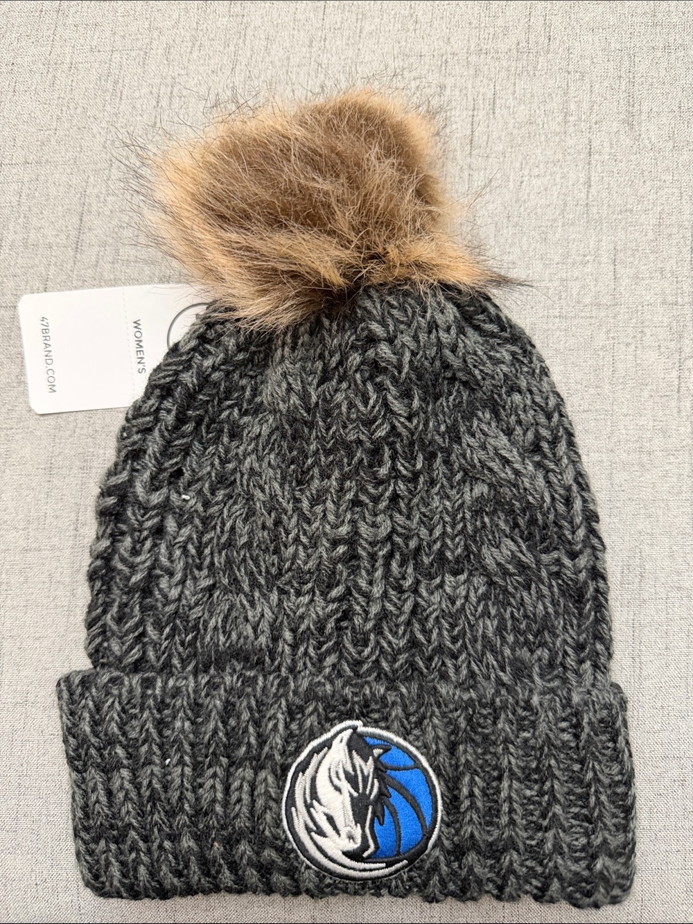 Dallas Mavericks '47 Women's Meeko Cuffed Knit Hat with Pom - Black / Charcoal
